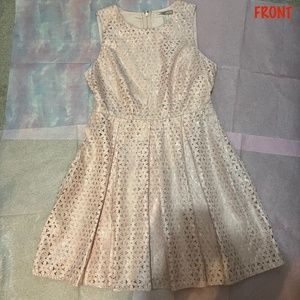 Forever 21 Pink Floral Pleated Lace Dress